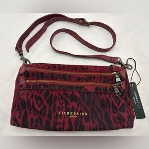 Liebeskind Berlin Burgundy Red Leopard Crossbody Bag NwT